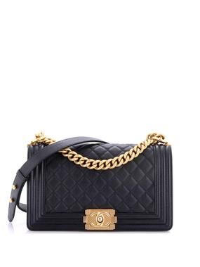 Chanel Boy Flap Bag Quilted Caviar Old #357292C46B